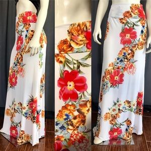 Long floral skirt